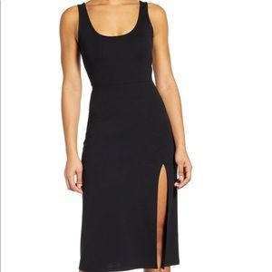 Black scoop neck midi dress MULTIPLE SIZES